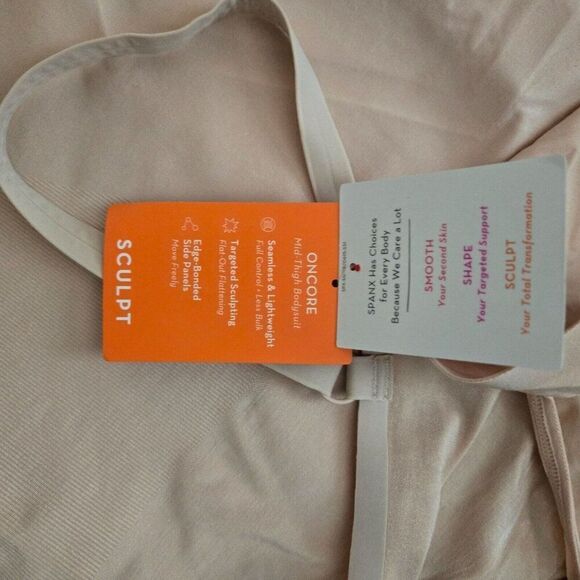 Spanx Plus Size On Core Mid-Thigh Bodysuit PS1715 3XL Sculpt Nude - Picture 8 of 8